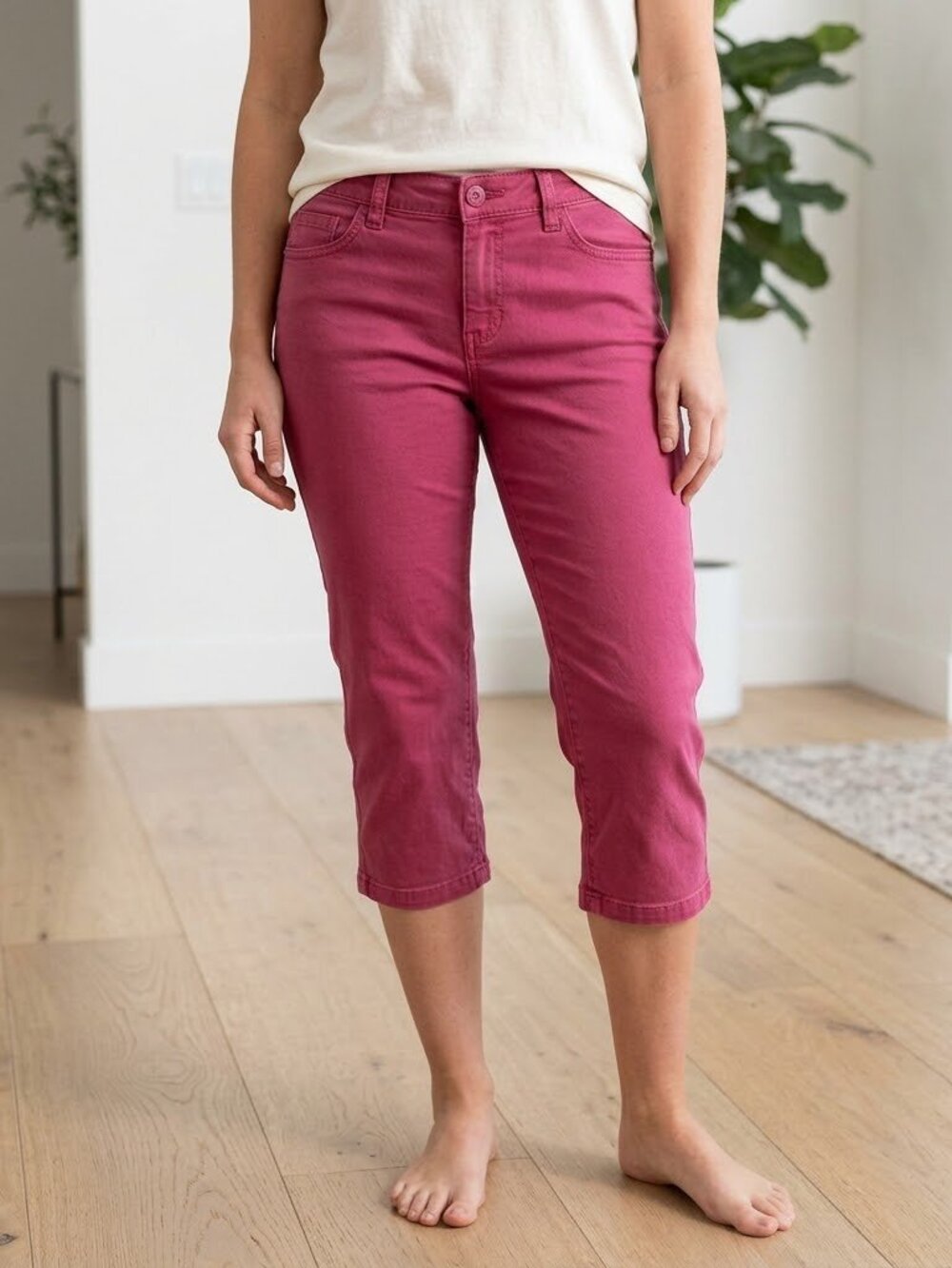 Kut from the Kloth Natalie Crop Cropped Capri Khaki Denim Jeans Pants Size 4